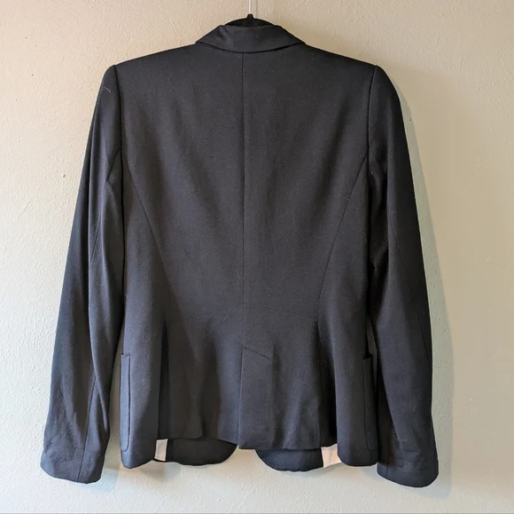 Zara Basics Navy Schoolboy Viscose Long Line Blazer Size S - Picture 5 of 7